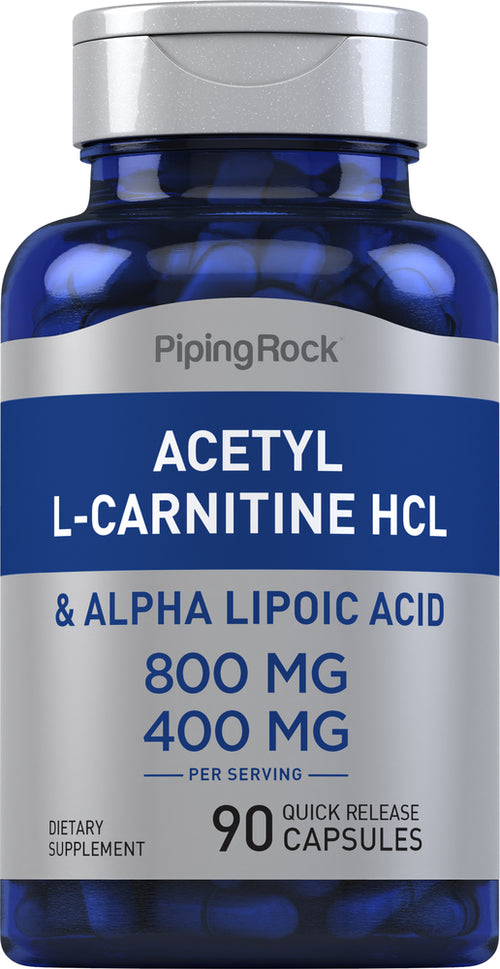 Acetyl L-Carnitine 800 mg & Alpha Lipoic Acid 400 mg, 90 Quick Release Capsules