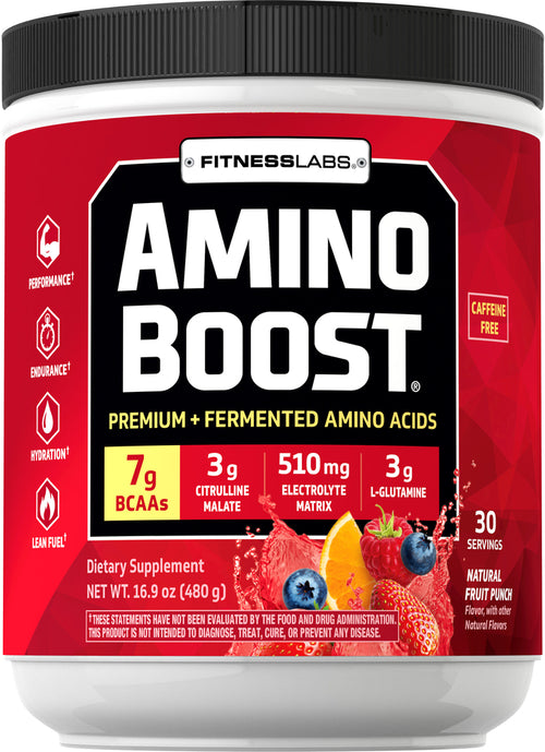 Amino Boost BCAA en polvo (sabor Natural Fruit Punch) 16.9 oz 480 g Botella/Frasco    