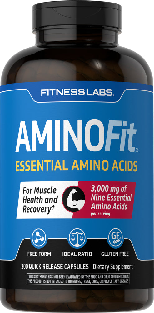 AminoFit Essential Amino Acids, 3000 mg (per serving), 300 Capsules