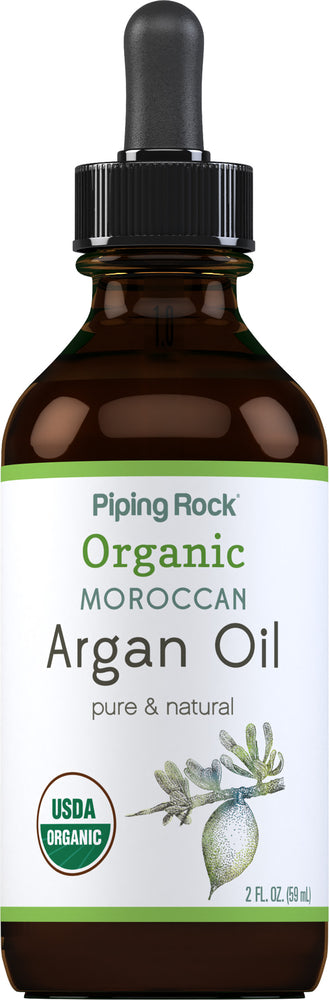 Argan Oil Pure Moroccan Liquid Gold (Organic), 2 fl oz (59 mL) Dropper Bottle