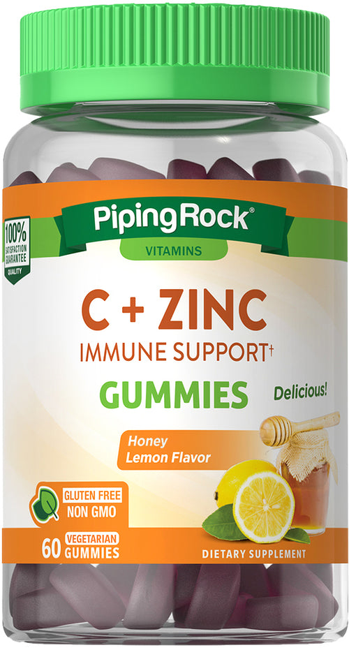 C + Zinc Immune Support (Honey Lemon), 60 Vegetarian Gummies