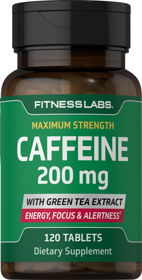 Caffeine 200 mg with Green Tea Extract, 120 Tablets