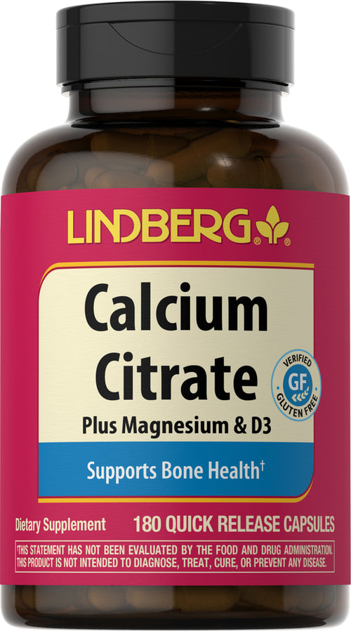 Calcium Citrate plus Magnesium & D3, 180 Quick Release Capsules