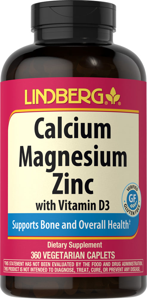 Calcio, magnesio y cinc con vitamina D3 360 Vegetariana Comprimidos       