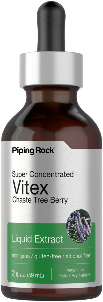 Extracto líquido de baya de árbol casto (vitex) - Sin alcohol 2 fl oz 59 mL Frasco con dosificador    