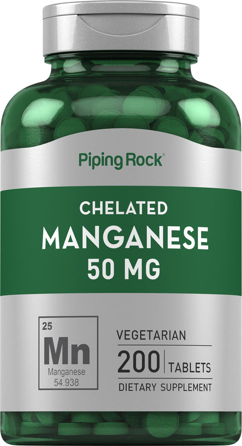 Chelated Manganese, 50 mg, 200 Tablets