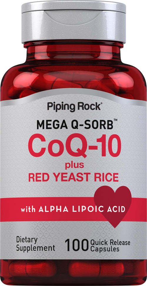 CoQ10 con arroz de levadura roja 100 Cápsulas de liberación rápida       