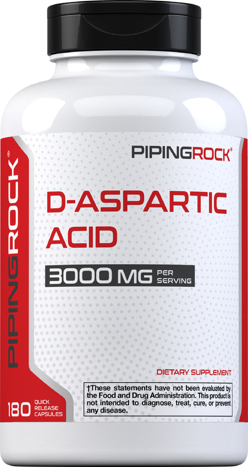 Ácido D-aspártico 3000 mg (por porción) 180 Cápsulas de liberación rápida     