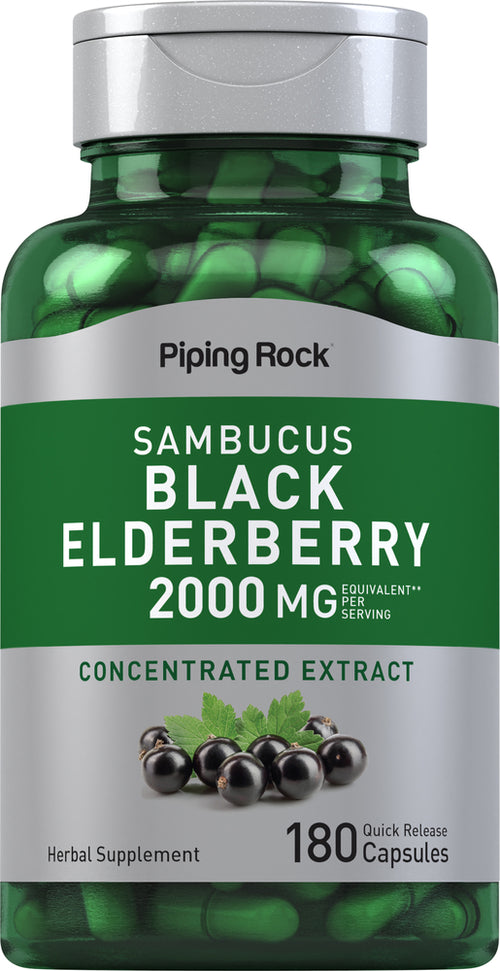 Elderberry Sambucus, 2000 mg (per serving), 180 Quick Release Capsules