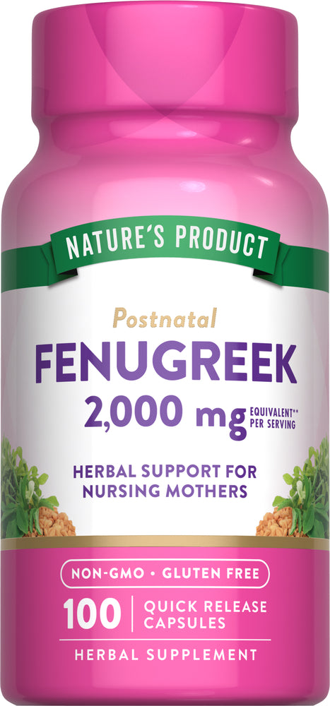 Fenugreek, 2000 mg (per serving), 100 Quick Release Capsules