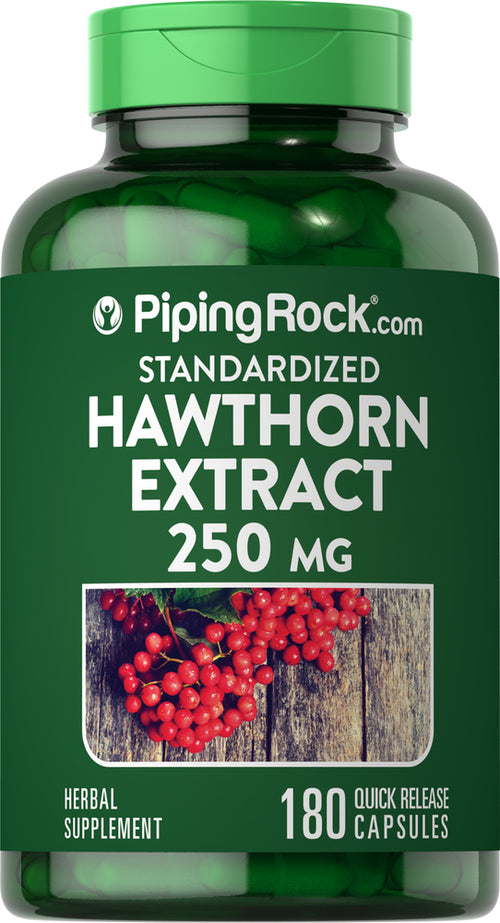 Hawthorn Extract (Standardized), 250 mg, 180 Quick Release Capsules