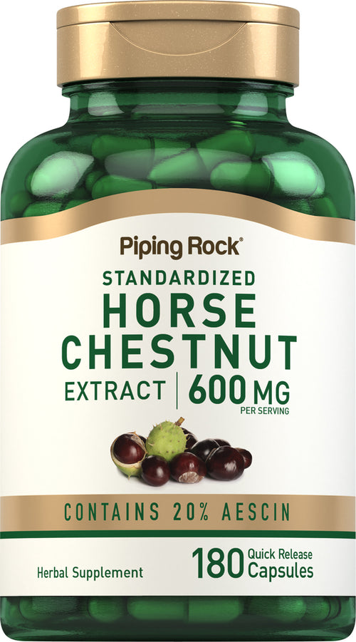 Horse Chestnut (Standardized Extract), 600 mg (per serving), 180 Quick Release Capsules