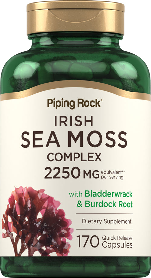 Irish Sea Moss Complex with Bladderwrack & Burdock Root, 2250 mg (per serving), 170 Quick Release Capsules