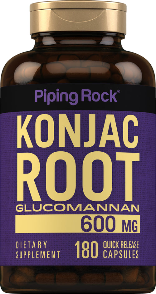 Fibra de raíz de konjac - Glucomanaro  600 mg 120 Cápsulas de liberación rápida     