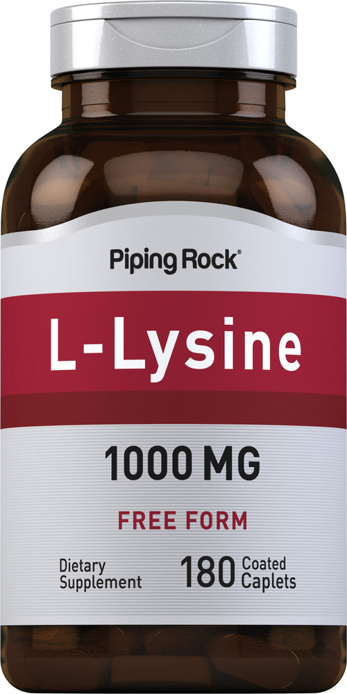 L-Lysine (Free Form), 1000 mg, 180 Coated Caplets