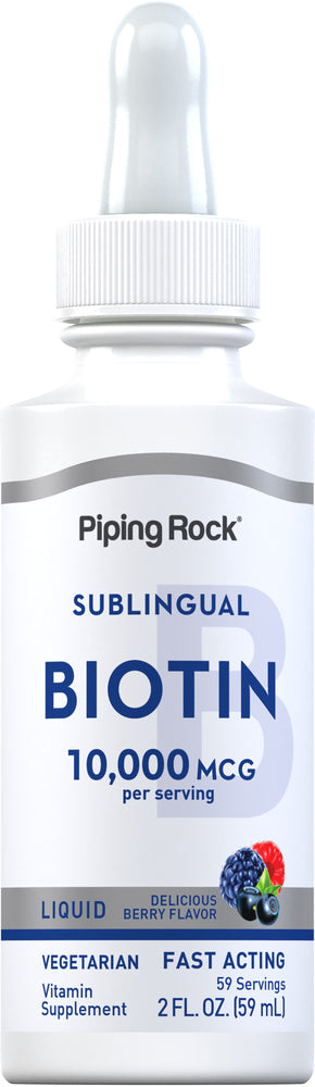 Líquido Biotina 10,000 mcg 2 fl oz 59 mL Botella/Frasco  