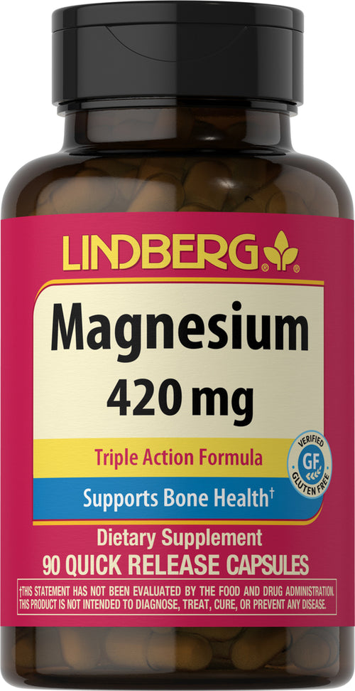 Magnesium (Triple-Action), 420 mg, 90 Quick Release Capsules