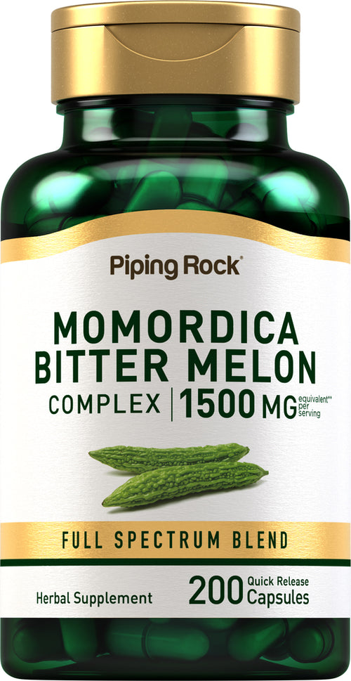 Momordica Bitter Melon, 1500 mg (per serving), 200 Quick Release Capsules