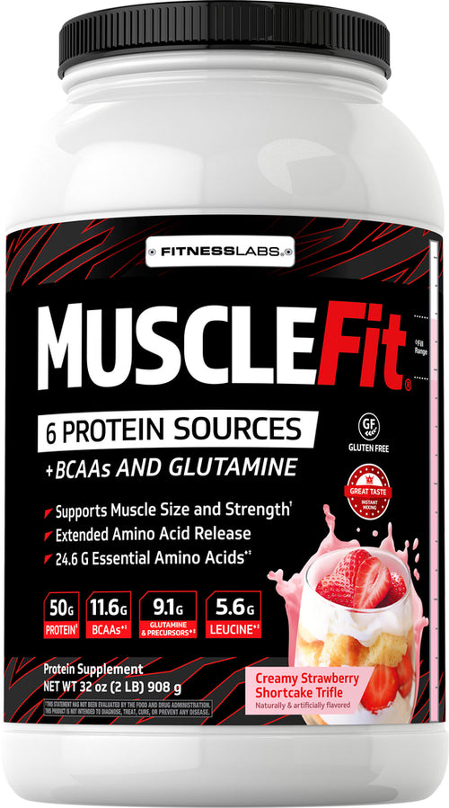 Proteína MuscleFit (helado de fresa) 2 lb 908 g Botella/Frasco    