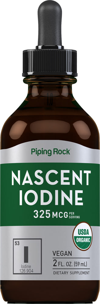 Nascent Iodine (Organic), 325 mcg (per serving), 2 fl oz (59 mL) Dropper Bottle