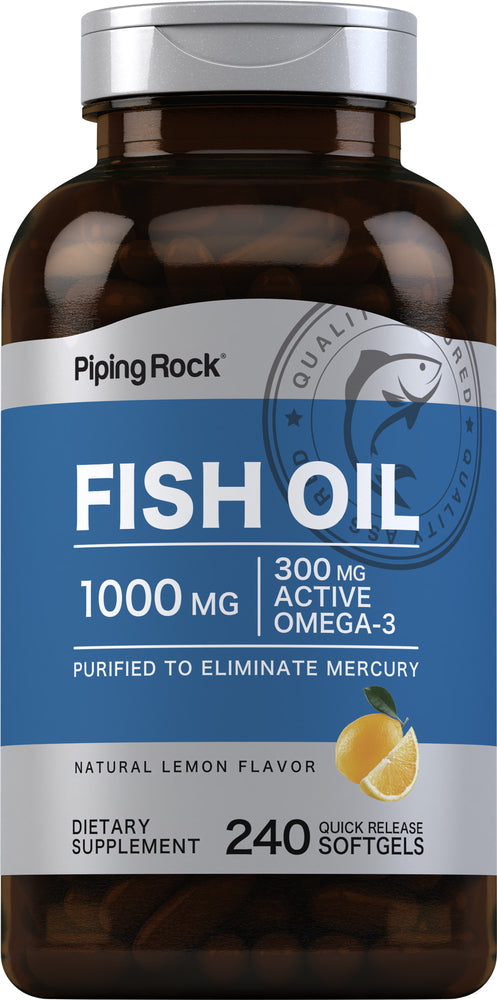 Omega-3 Fish Oil Lemon Flavor, 1000 mg, 240 Quick Release Softgels