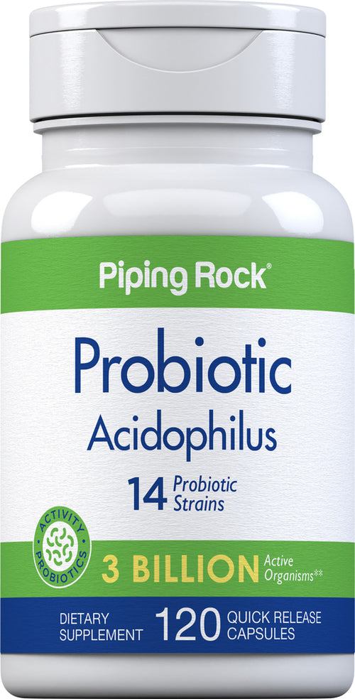 Probiotic Acidophilus 14 Strains 3 Billion Organisms, 120 Quick Release Capsules