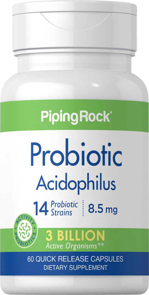 Probiotic Acidophilus 14 Strains 3 Billion Organisms, 60 Quick Release Capsules