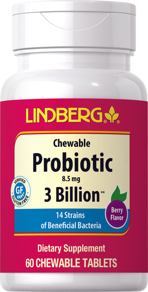 Probiotic Chewable 3 Billion 14 Strains (Natural Berry), 60 Chewable Tablets