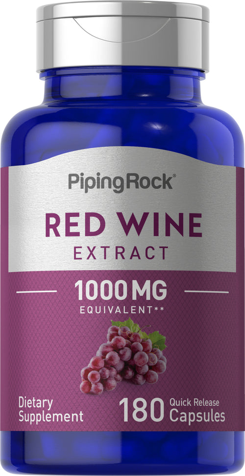 Red Wine Extract, 1000 mg, 180 Quick Release Capsules