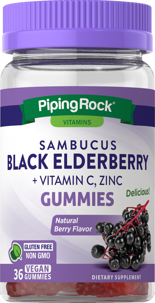 Sambucus Black Elderberry, 36 Vegan Gummies