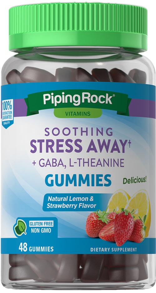 Soothing Stress Less + GABA & L-Theanine Gummies (Natural Lemon & Strawberry), 48 Gummies