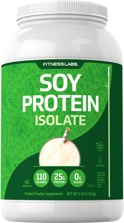 Soy Protein Isolate Powder Unflavored, 3 lb (1.362 kg) Bottle