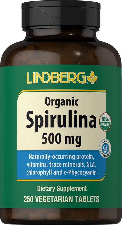 Spirulina (Organic), 500 mg, 250 Vegetarian Tablets