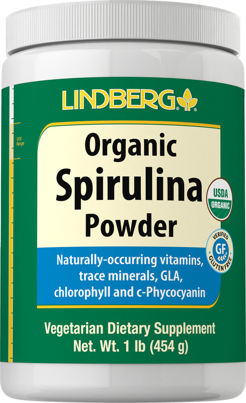 Spirulina Powder (Organic), 1 lb (454 g) Bottle