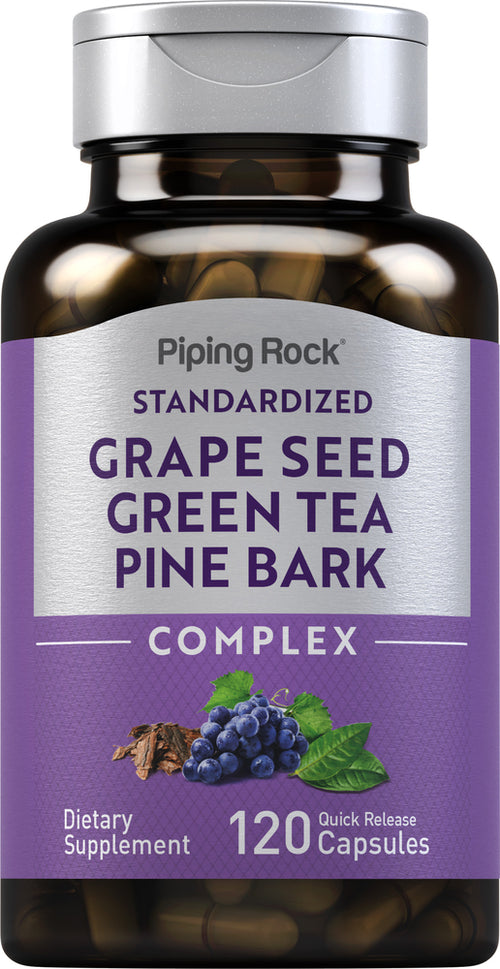 Standardized Grapeseed, Green Tea & Pine Bark Complex, 120 Quick Release Capsules