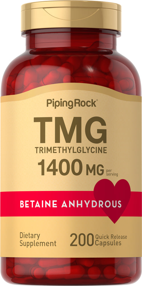 TMG (Trimethylglycine), 1400 mg (per serving), 200 Quick Release Capsules