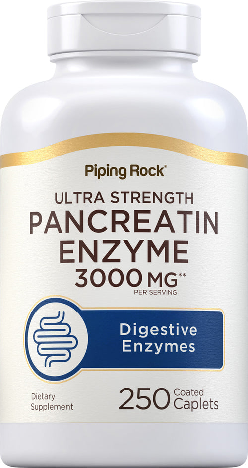 Ultra Strength Pancreatin Enzyme, 3000 mg (per serving), 250 Coated Caplets