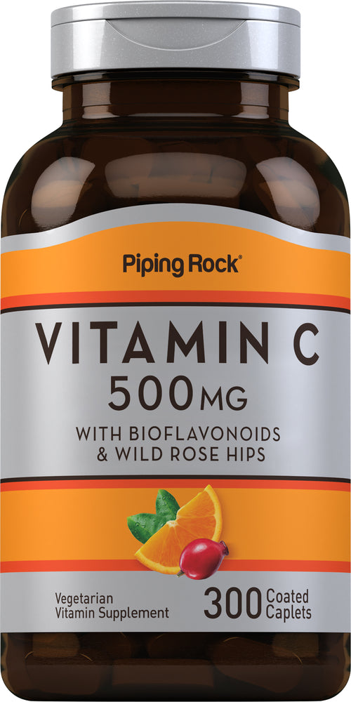 Vitamin C 500 mg with Bioflavonoids & Rose Hips, 300 Coated Caplets