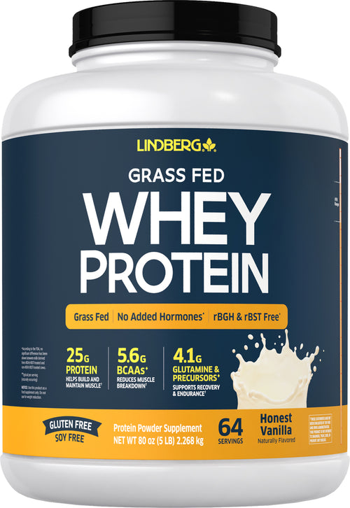 Whey Protein Powder (Natural Vanilla), 5 lb (2.268 kg) Bottle