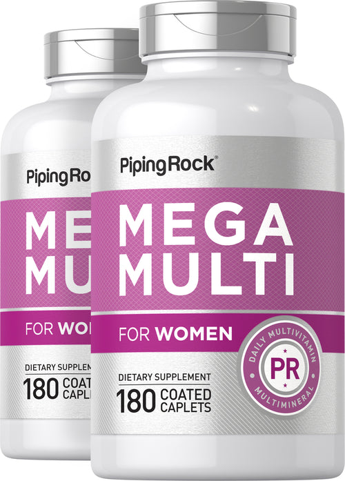 Women's Mega Multi, 180 Coated Caplets, 2  Bottles