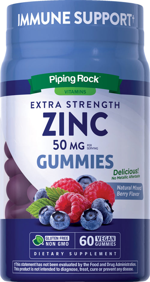 Zinc Gummies (Mixed Berry), 50 mg (per serving), 60 Vegan Gummies