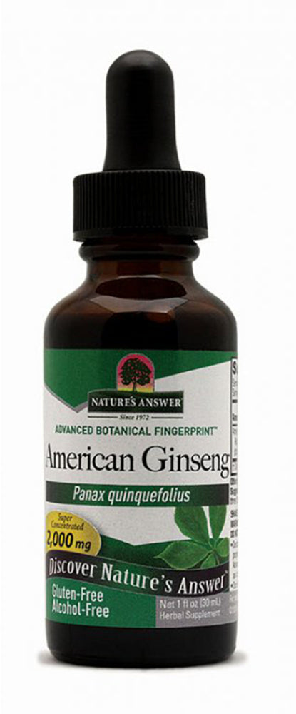 American Ginseng Liquid Extract Alcohol Free, 1 fl oz (30 mL) Dropper Bottle