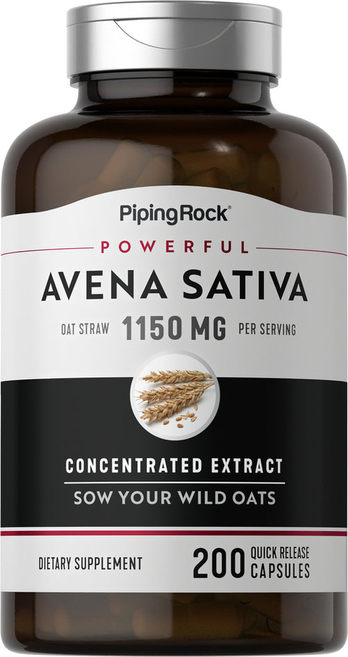 Avena sativa - Fuerza y potencia masculina 1150 mg (por porción) 200 Cápsulas de liberación rápida     