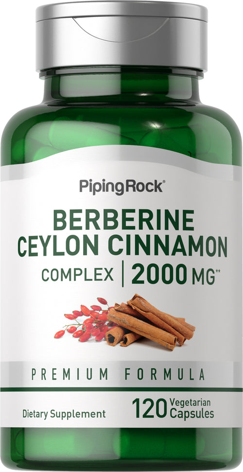 Complejo de berberina y canela de Ceilán 2000 mg 120 Cápsulas vegetarianas     