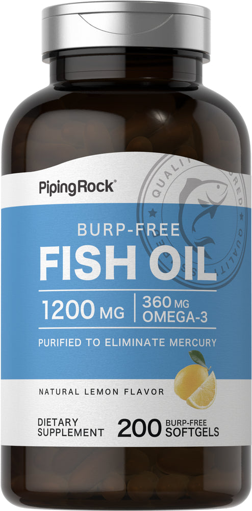 Aceite de pescado omega-3 recubierto sin aire ,1200 mg 200 Perlas sin aire     