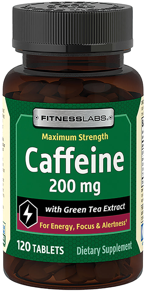 Caffeine 200 mg with Green Tea Extract, 120 Tablets