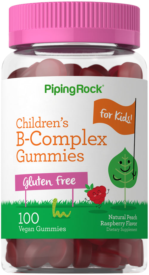 Complejo de vitamina B para niños (Frambuesa y melocotón naturales) 100 Veganska gummies       