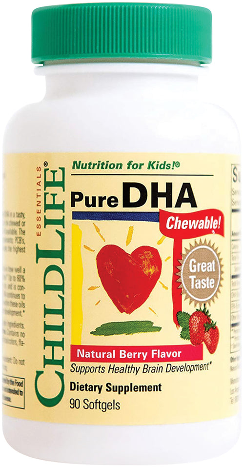 Children's Pure DHA Chewable Natural Berry Flavor, 90 Softgels