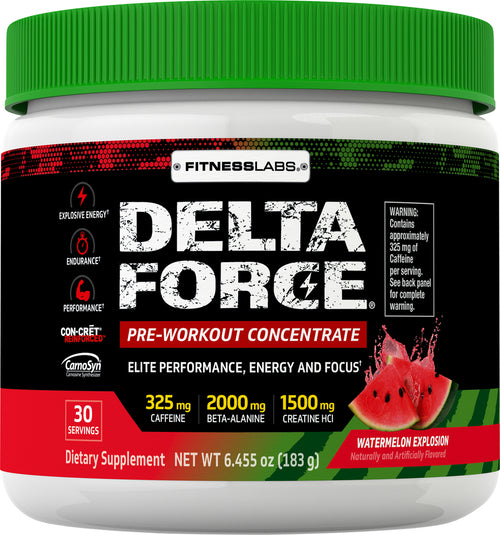 Delta Force Pre-Workout Concentrate Powder (Watermelon Explosion), 6.45 oz (183 g) Bottle