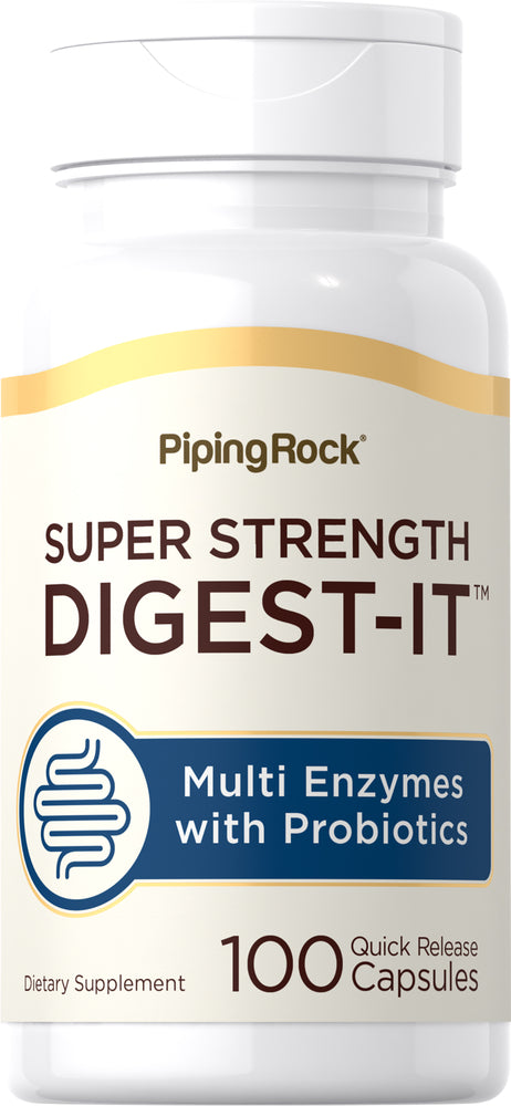 Digest-IT Multi Enzymes Super Strength with Probiotics, 100 Vegetarian Capsules